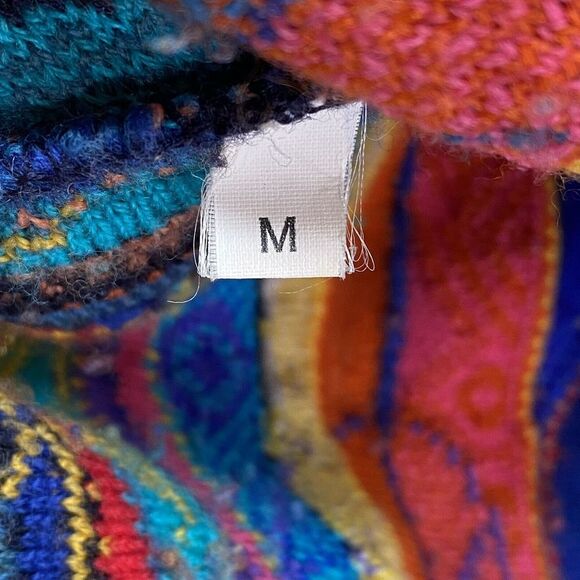 COOGI Australia Sweater M Vintage‎ half zip Colorful Rainbow wool cosby 3d knit - Picture 9 of 10